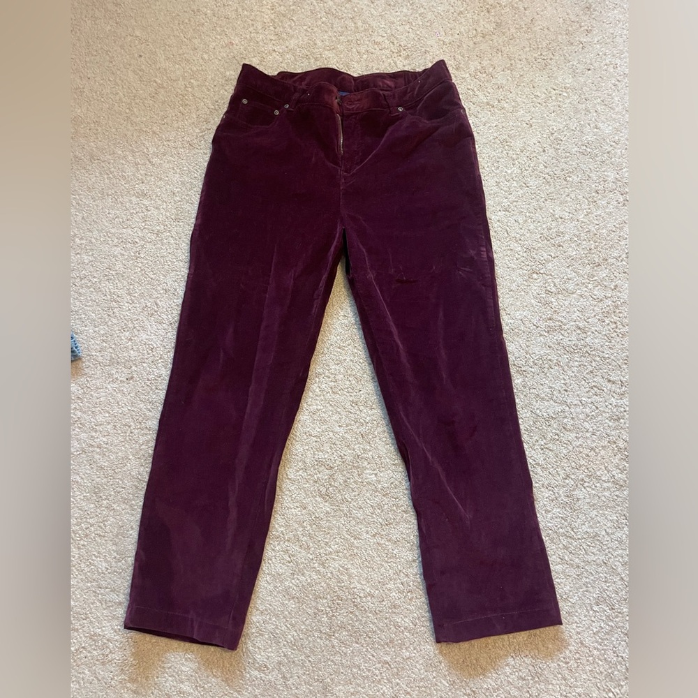 Size 10 Maroon Basic Editions Corduroy Vintage Pants